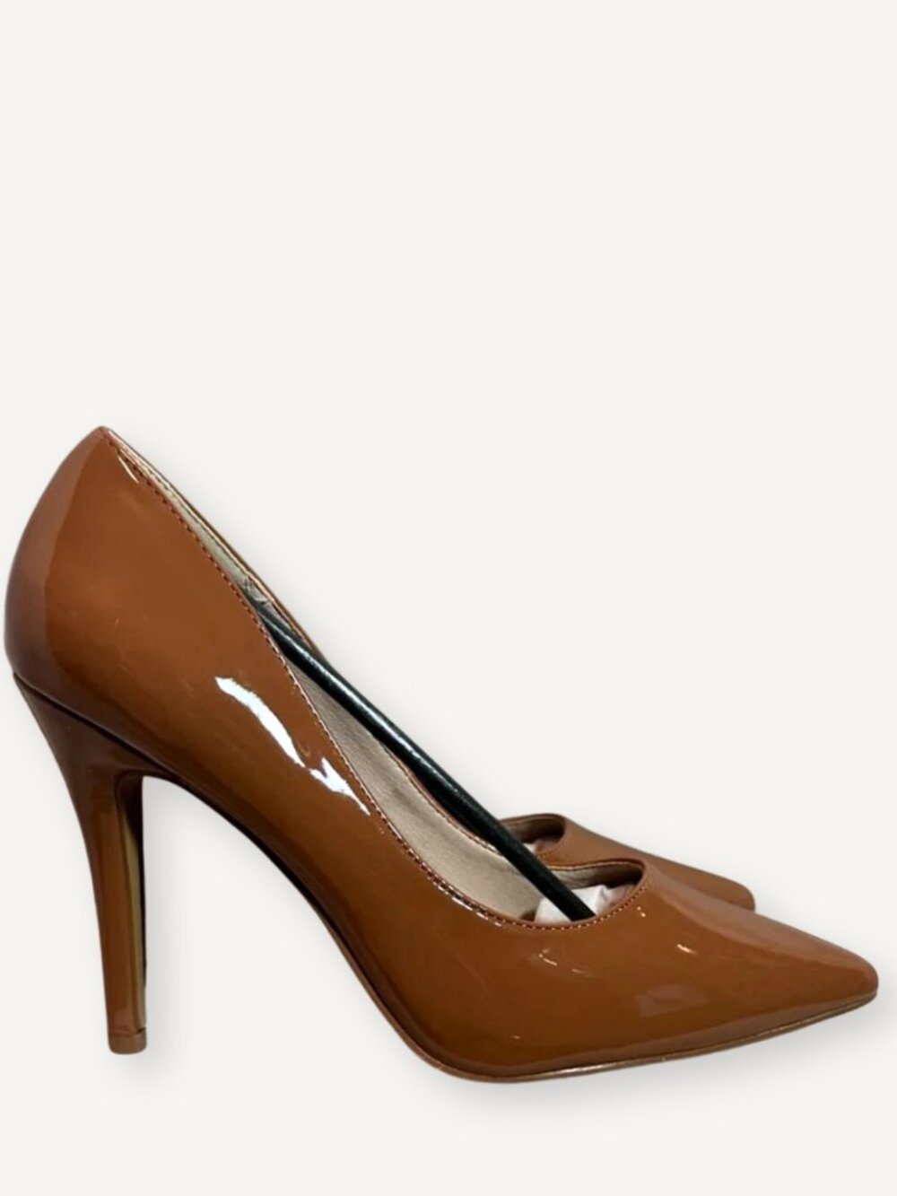 NWT | French Connection | Patent Pointed-Toe Pumps | Nude | Sz 9